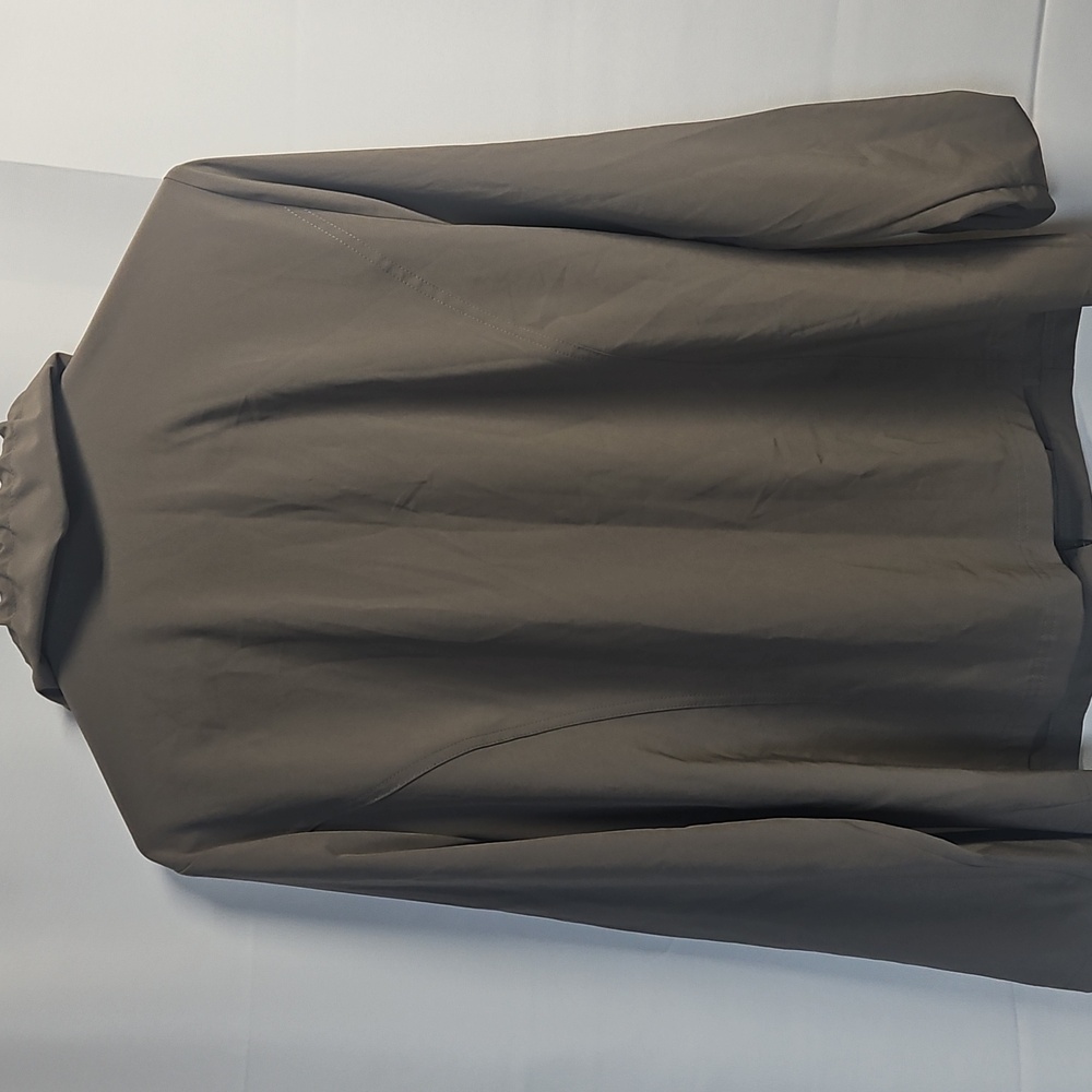 Chicos Weekends Chocolate Brown Ruffle Collar Jac… - image 7